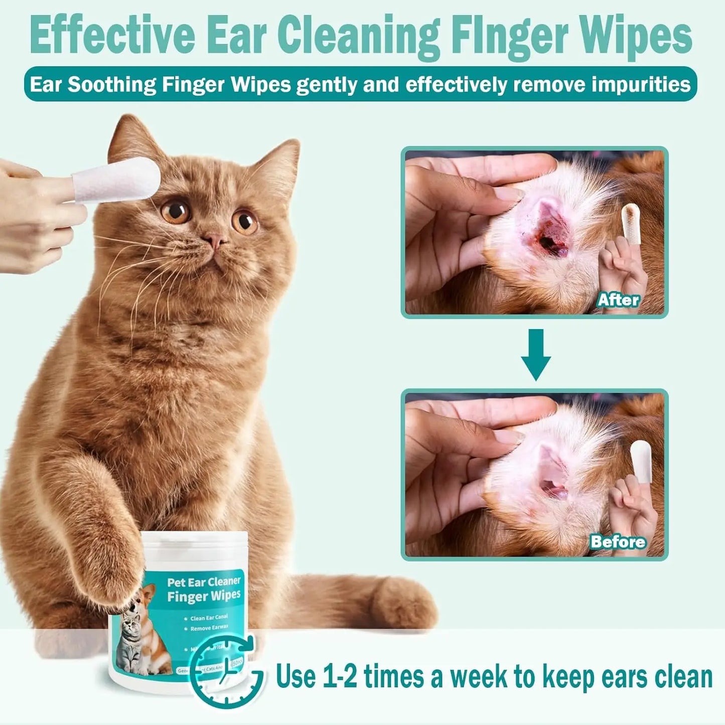 Pet Ear Cleaning Wipes NZ | Finger Wipes for Cats & Dogs – PawNest