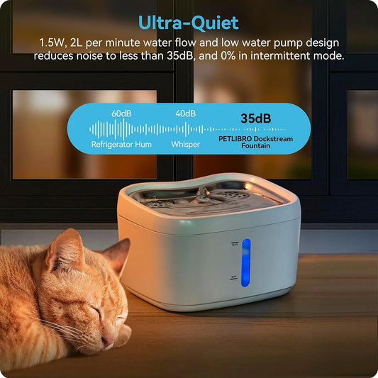 Tuya App Cat & Dog Water Fountain NZ | 2.5L Automatic Stainless Steel Bowl – PawNest