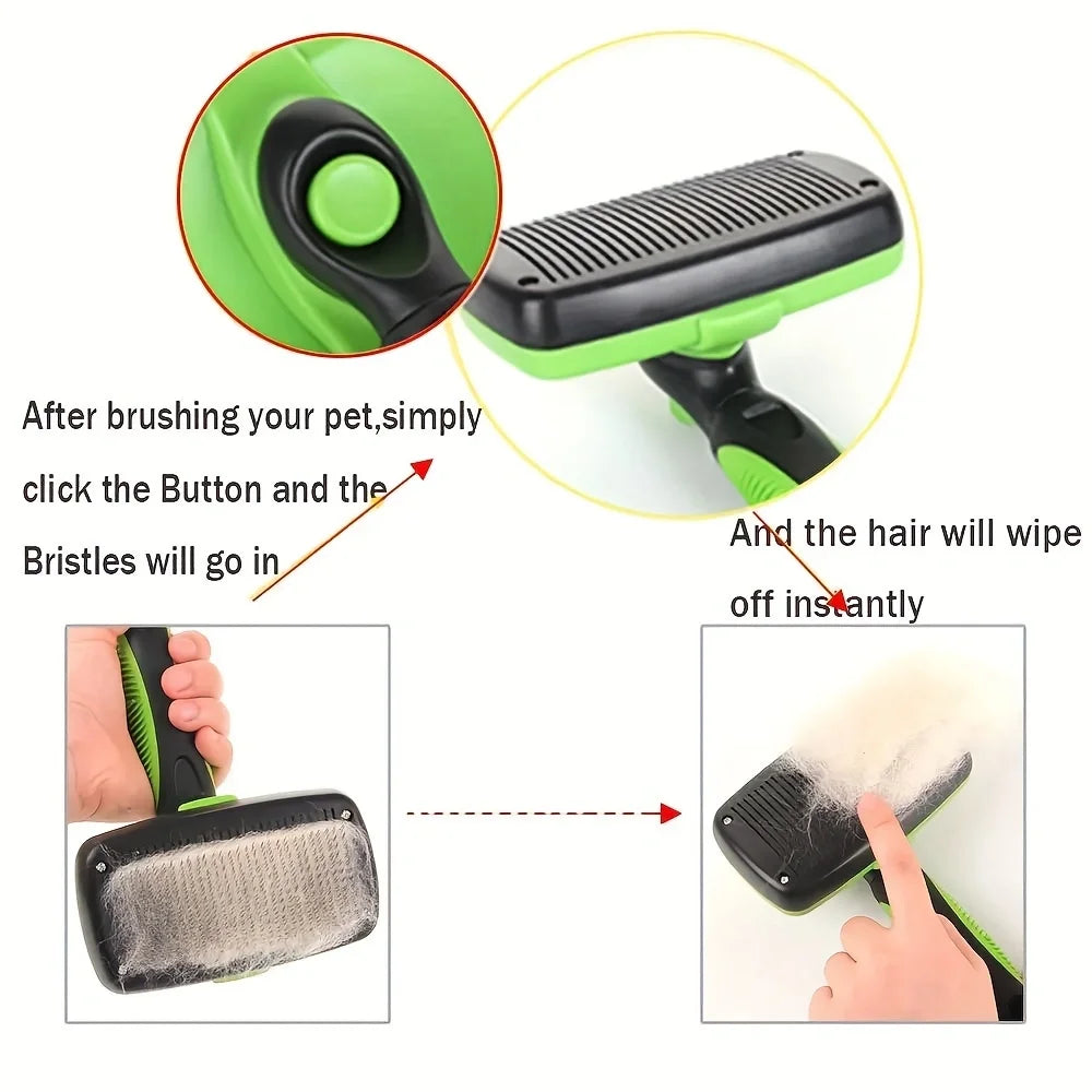 Self-Cleaning Pet Shedding Comb – Hair Removal Brush for Dogs & Cats, Easy Grooming Tool