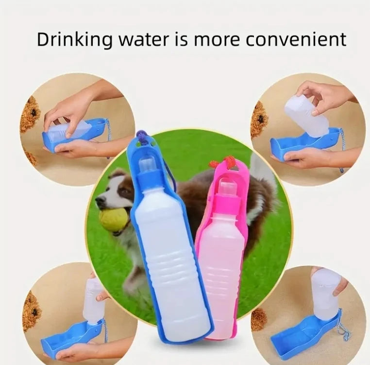 Portable Pet Water Bottle Dispenser 350ml/500ml – Leakproof Travel Drink Cup