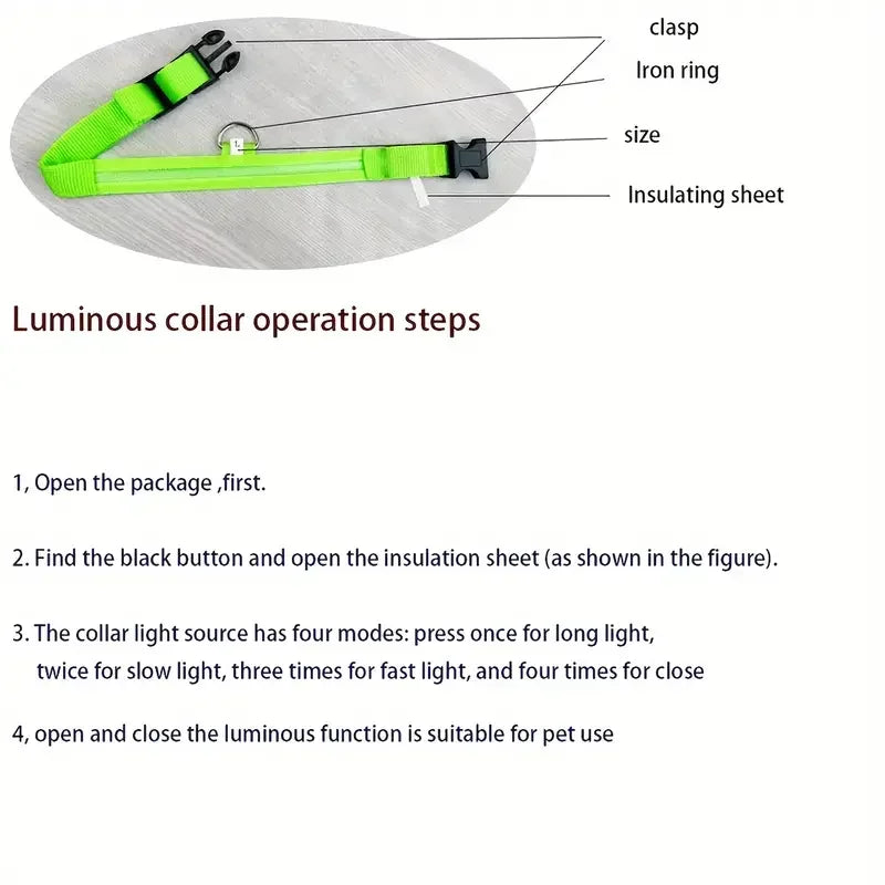 Light Up LED Dog Collar – Safety Flashing Glow Battery Collar