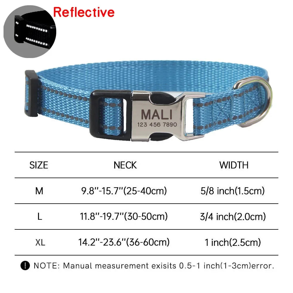 Custom Dog Collar – Free Engraved Nameplate for All Sizes