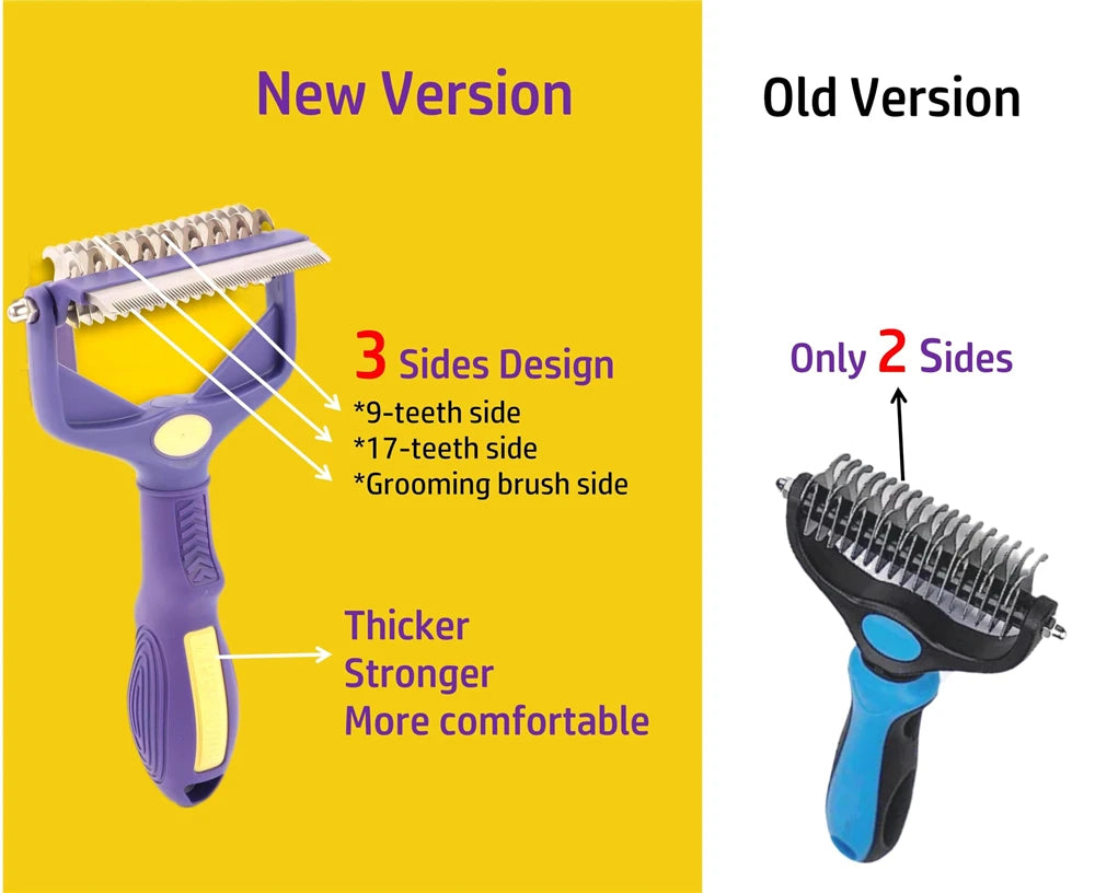 Dog Grooming Brush & Dematting Comb – Undercoat Rake for Thick Hair Cats & Dogs | Pet Hair Removal Tool | PawNest NZ
