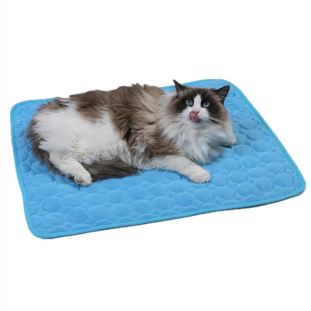 Pet Summer Cooling Pad NZ | Self-Cooling Ice Silk Dog & Cat Bed – Breathable & Comfortable – PawNest