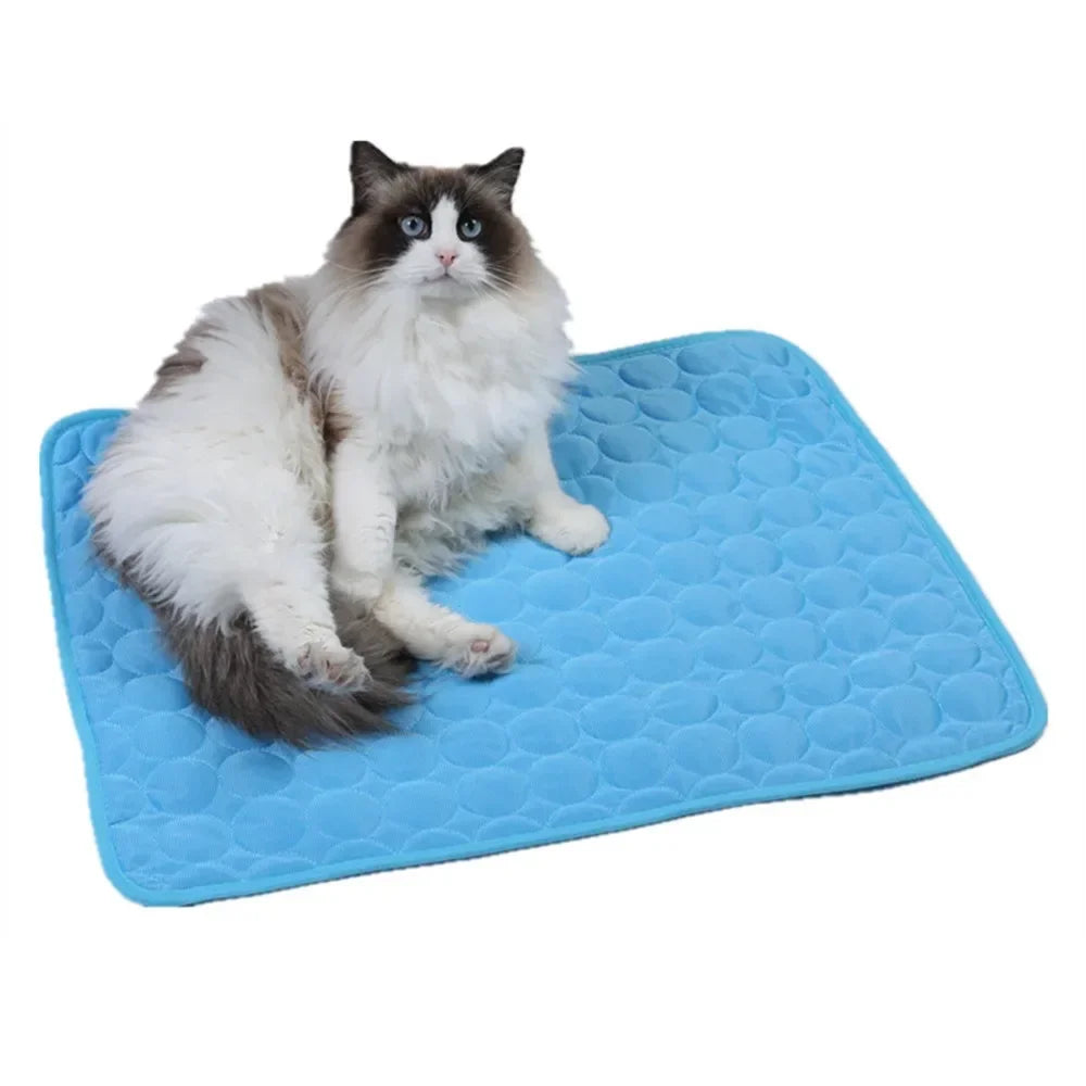 Pet Summer Cooling Pad NZ | Self-Cooling Ice Silk Dog & Cat Bed – Breathable & Comfortable – PawNest