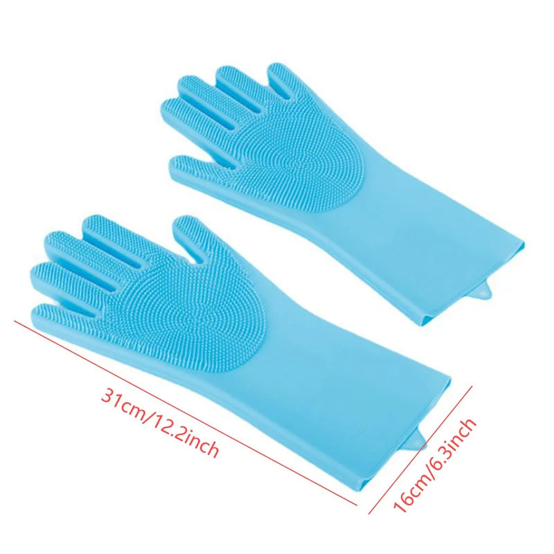 Pet Grooming & Bathing Gloves – Silicone Scrubber Glove for Dogs & Cats, Shampoo Massager & Hair Remover