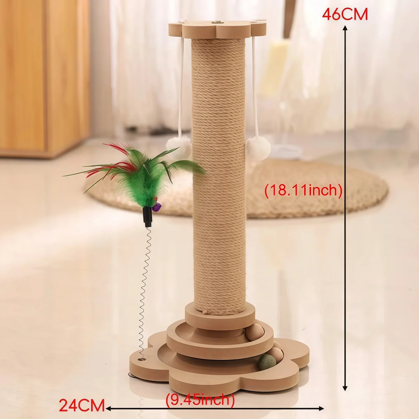 Cat Scratch Pole Sisal NZ | High-Density Turntable Scratcher & Climbing Frame for Cats – PawNest
