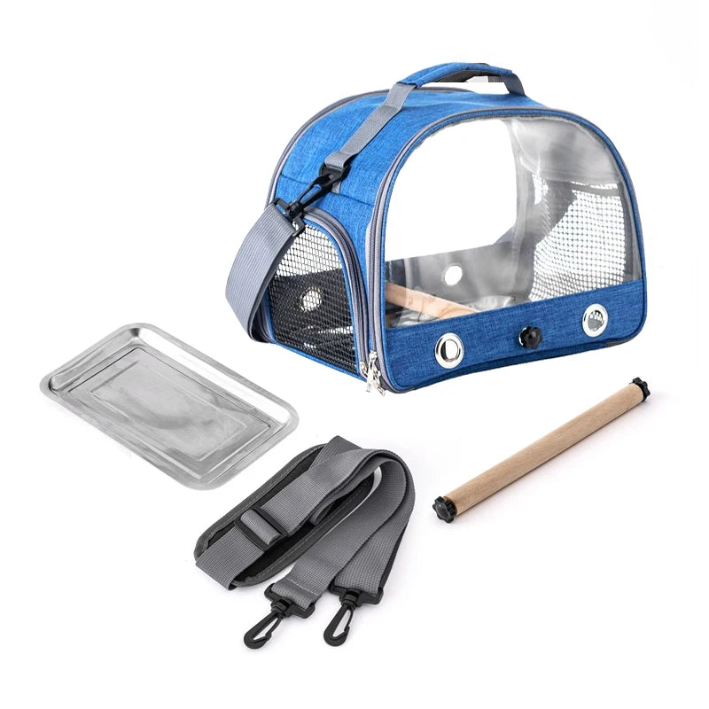 Transparent Bird Carrier Travel Bag NZ | Foldable Parrot Transport Cage with Perch – PawNest