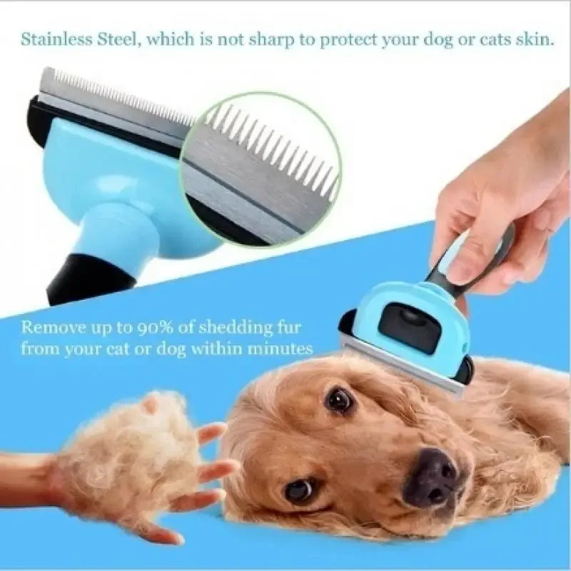 Double-Sided Pet Grooming Brush – Shedding & Dematting Undercoat Rake Comb for Dogs & Cats | Deshedding Tool for Grooming & Care
