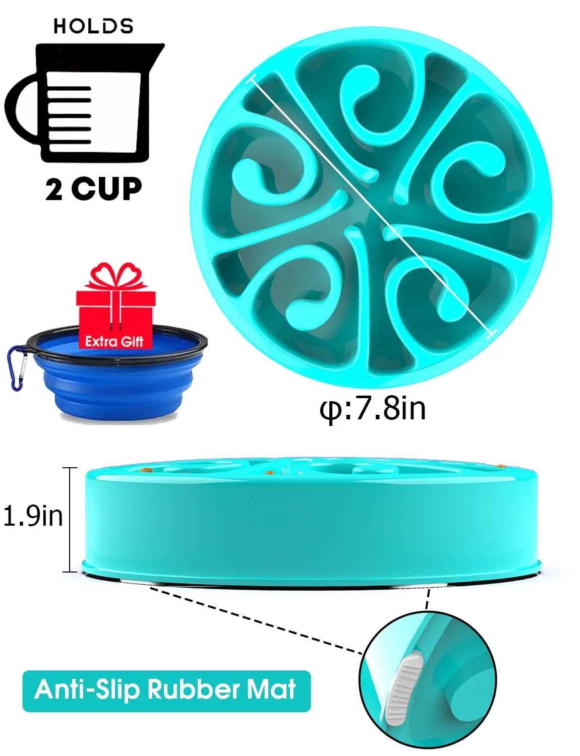 Eco-Friendly Slow Feeder Dog Bowl NZ | Non-Slip, Anti-Gulping Fun Feeding Bowl for All Dog Sizes – PawNest