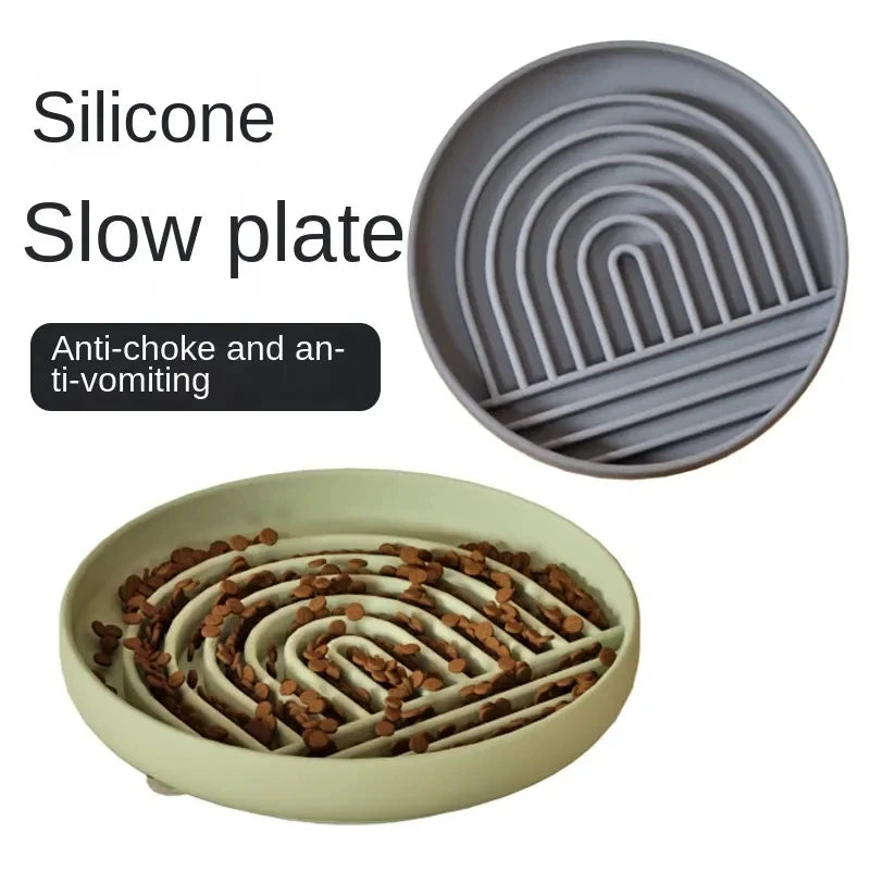Round Silicone Slow Feeder Bowl NZ | Anti-Choking Non-Slip Suction Cup Dog & Cat Food & Water Bowl – PawNestDish Bowl