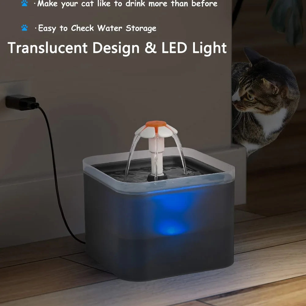2L Automatic Cat Water Fountain NZ | LED Light & Filtered Pet Water Dispenser – PawNest