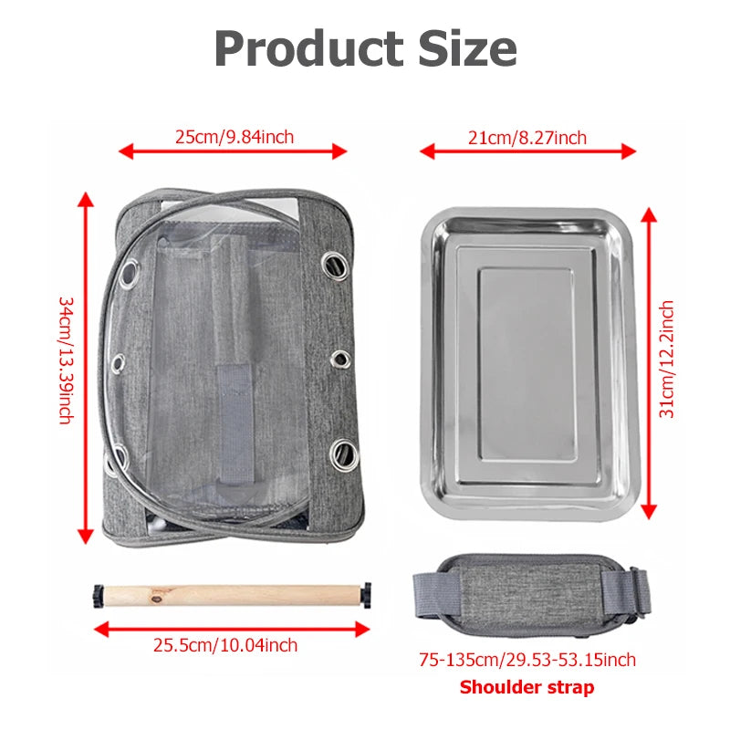 Transparent Bird Carrier Travel Bag NZ | Foldable Parrot Transport Cage with Perch – PawNest