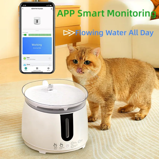 AQHH Wireless Cat Water Fountain NZ | Smart Automatic Fountain with App Control & Easy Cleaning – PawNest