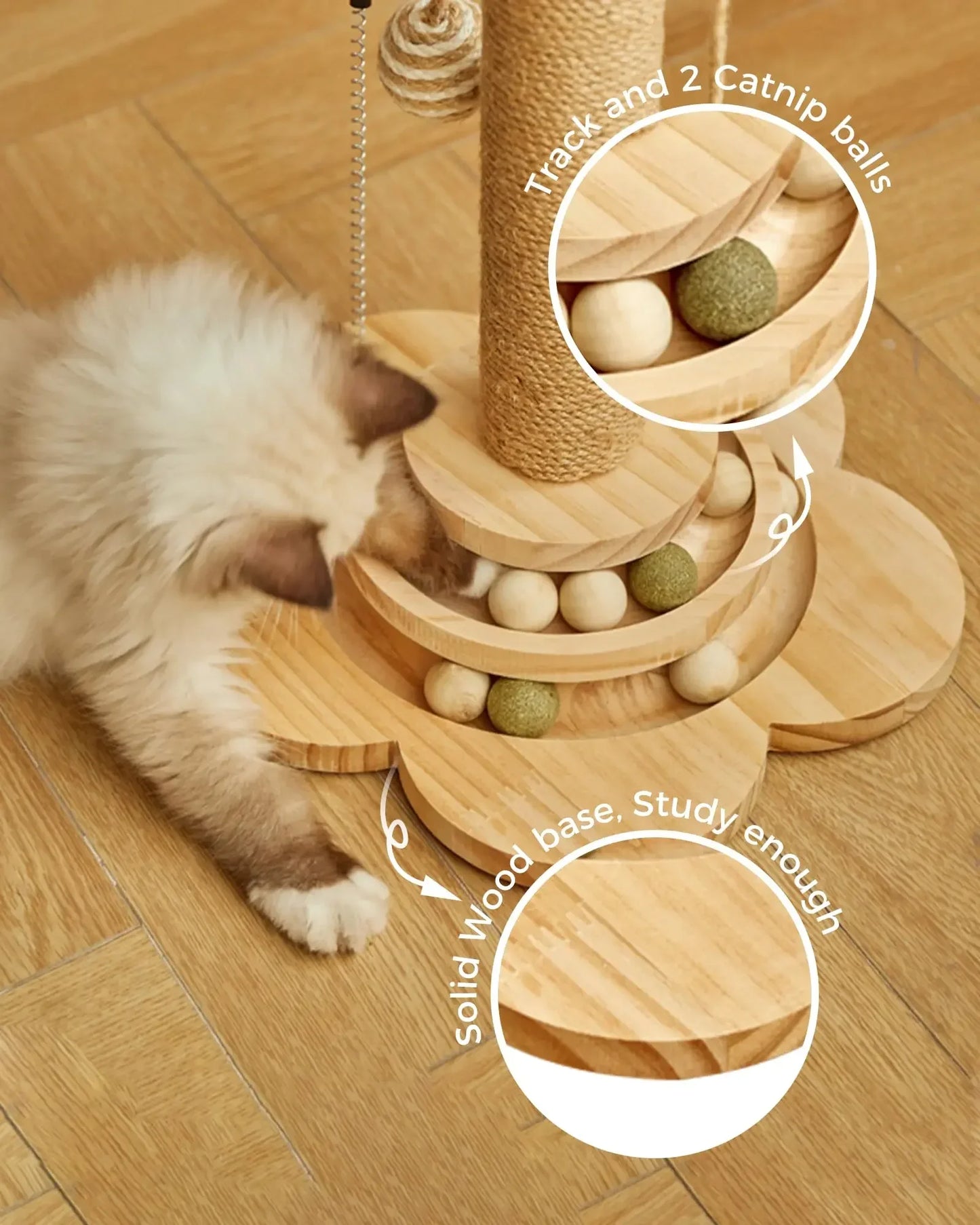 Cat Scratch Pole Sisal NZ | High-Density Turntable Scratcher & Climbing Frame for Cats – PawNest