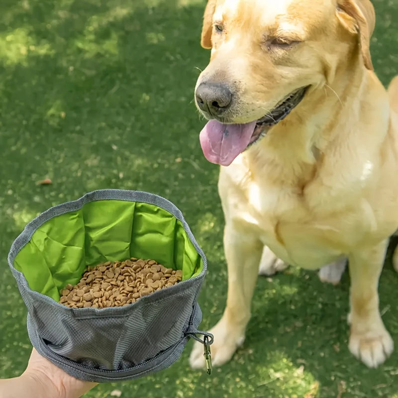 Portable Collapsible Pet Water & Food Feeder Bowl – Outdoor Use