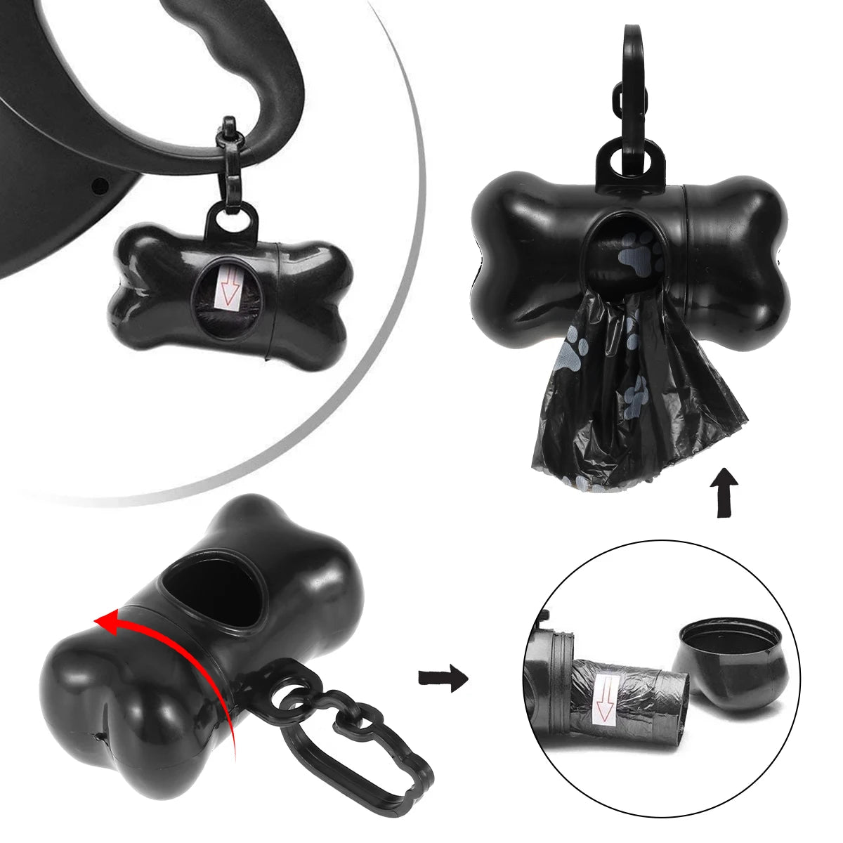 30-Roll Dog Poop Bags with Bone Dispenser – Leakproof & Handy