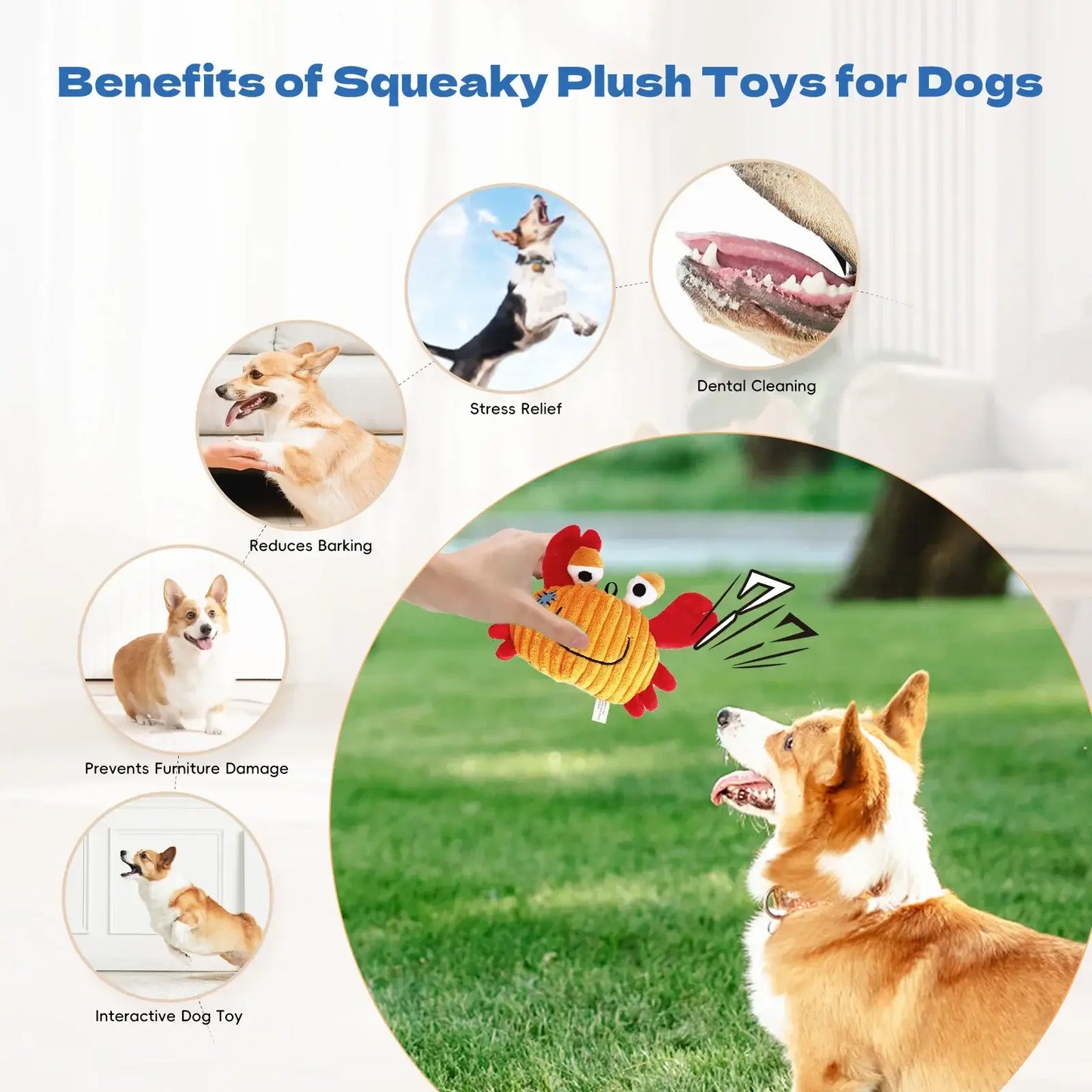 Ocean Series Plush Dog Toys NZ | Soft Squeaky Toys for Small & Medium Breeds – PawNest