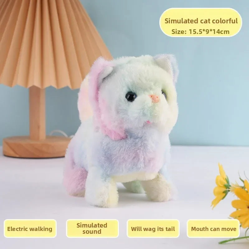 Electric Walking Plush Cat Toy – Interactive Moving Pet Toy NZ | PawNest