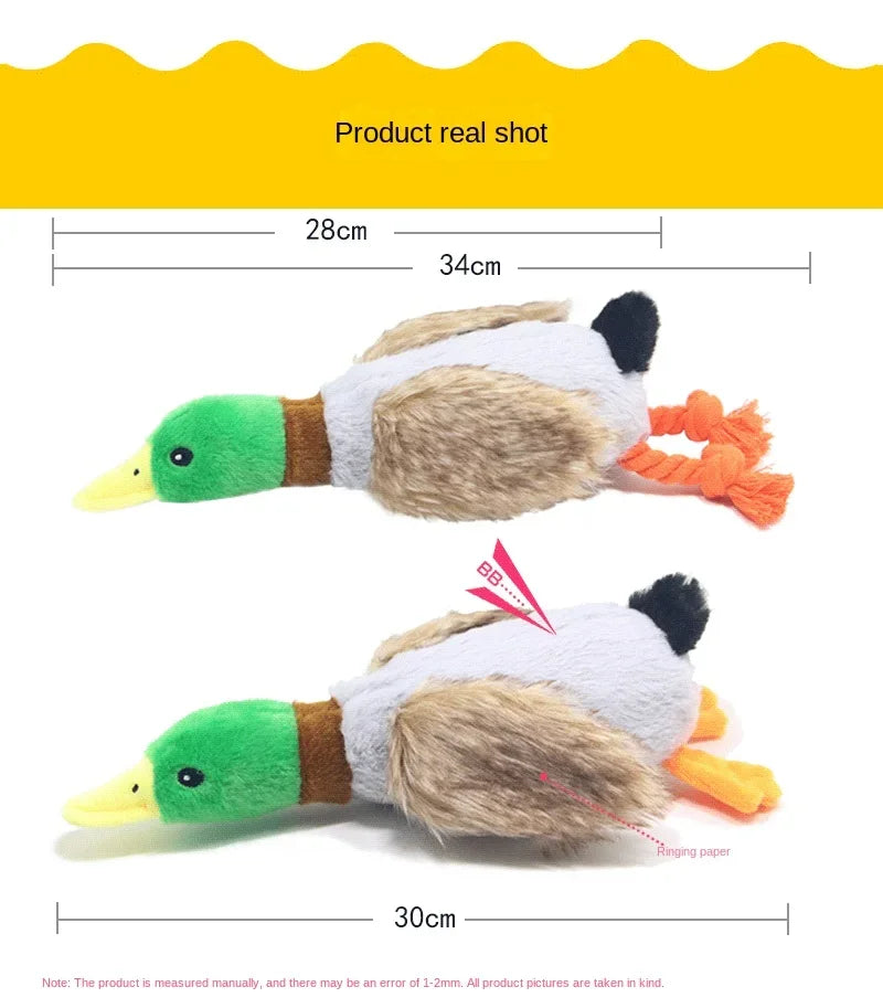 Dog Chew Toy Plush Duck NZ | Squeaky Sound Toy for Teeth Cleaning & Interactive Play – PawNest