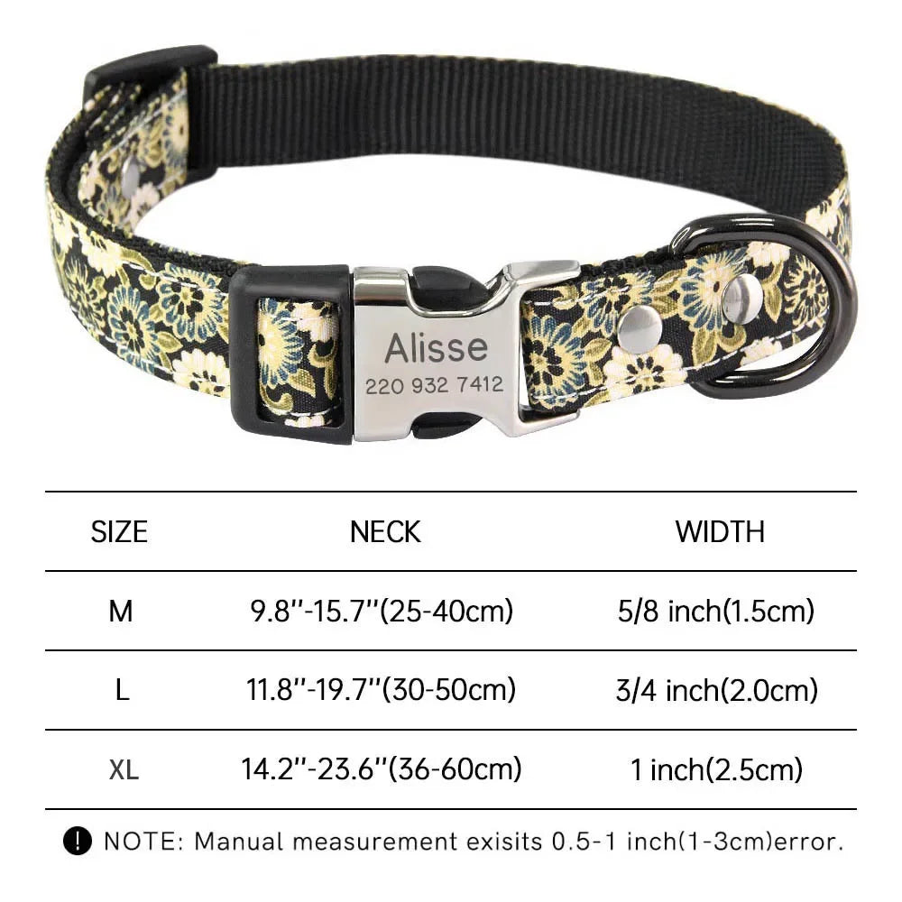 Custom Dog Collar – Free Engraved Nameplate for All Sizes
