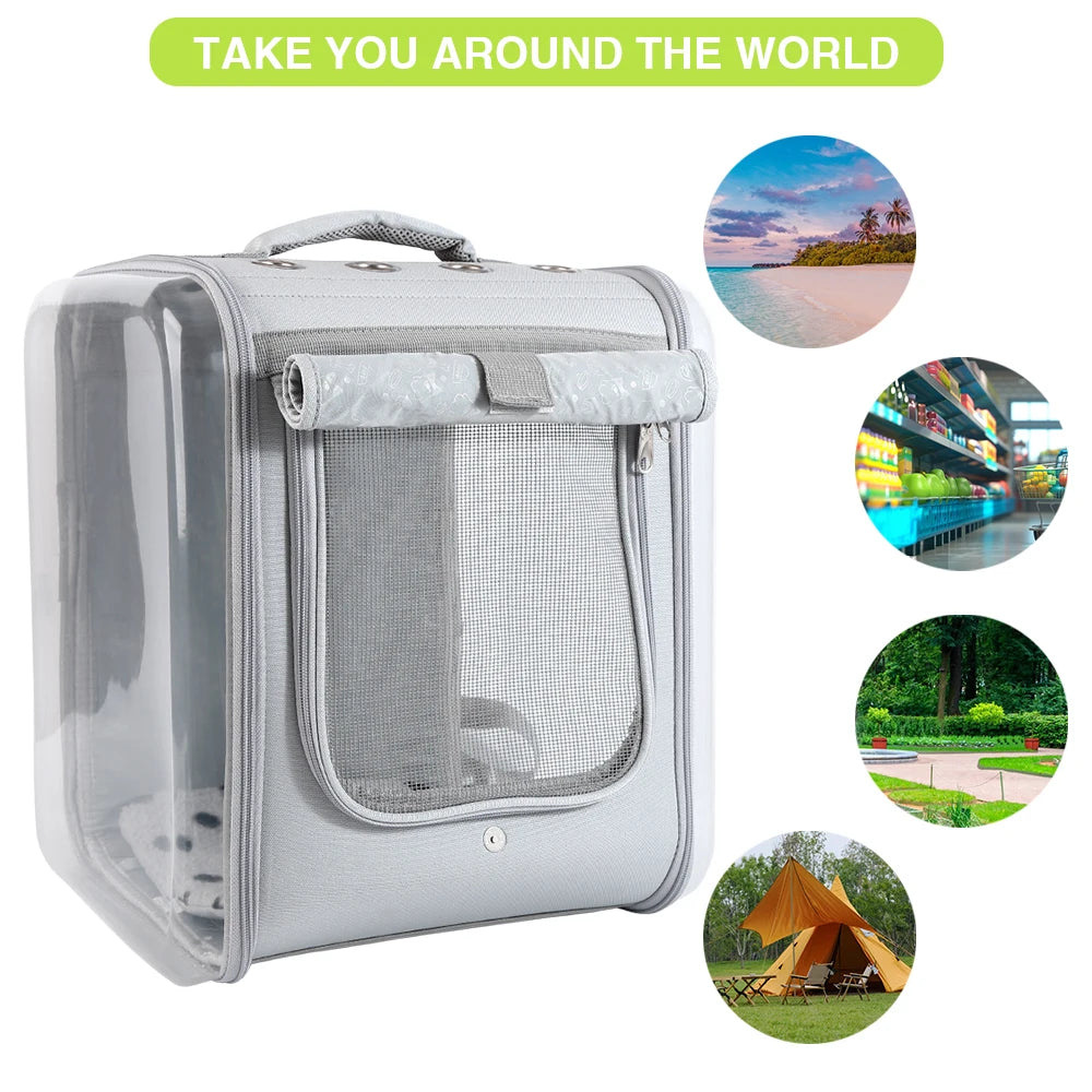 Double-Sided Transparent Cat Carrier NZ | Ventilated Large Space Pet Backpack for Cats – Portable & Comfortable