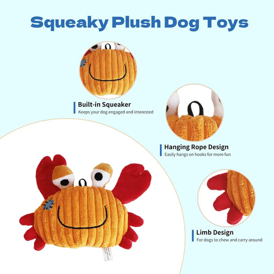 Ocean Series Plush Dog Toys NZ | Soft Squeaky Toys for Small & Medium Breeds – PawNest