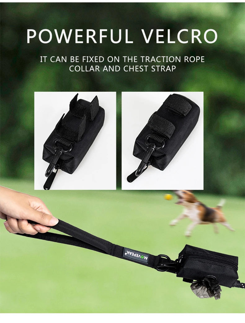 Adjustable Pet Dog Poop Bag Holder with Leash Attachment – Mini Travel Waste Bag Dispenser & Cleaning Tool