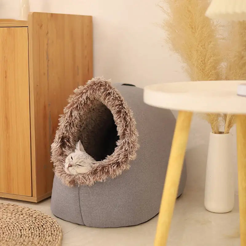 Portable Cat Bed NZ | Comfortable Warm & Thickened Sleeping Bed with Handle – PawNest