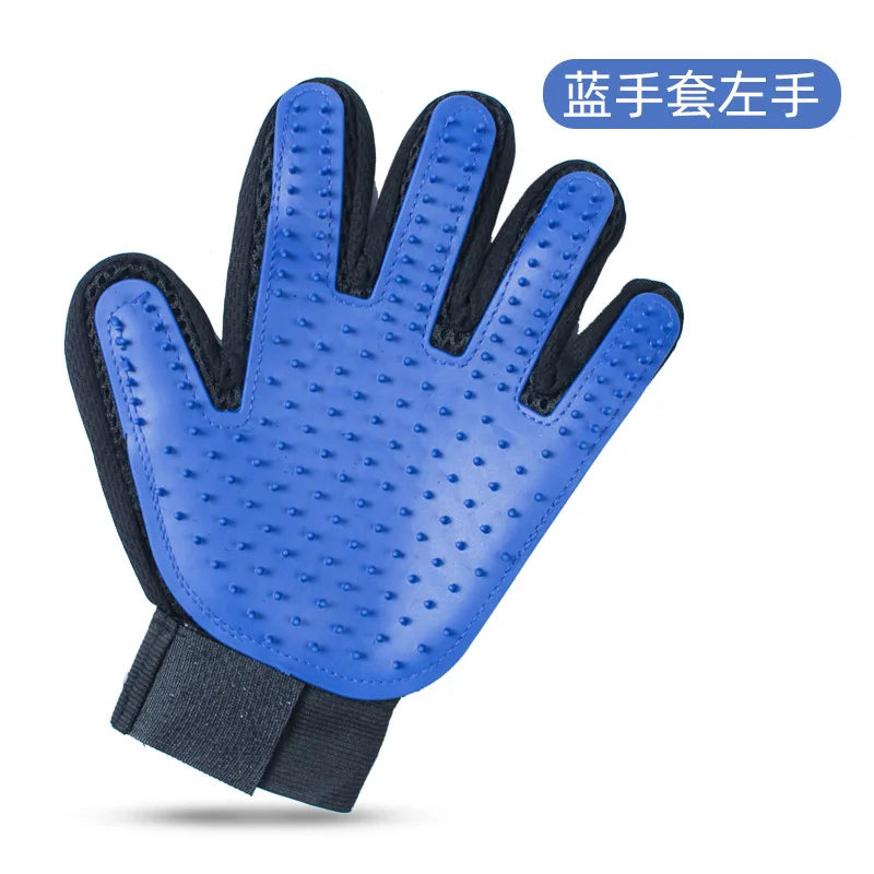 Pet Grooming Kit for Dogs, Cats & Rabbits – 2-Sided Grooming Brush & Bath Cleaning Glove for De-Shedding & De-Matting Fur
