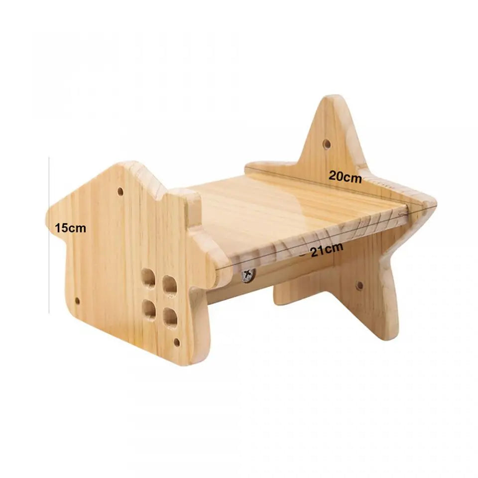 Cat Climbing Shelf Furniture NZ | Wall-Mounted Wooden Cat Shelves & Scratching Perches – PawNest