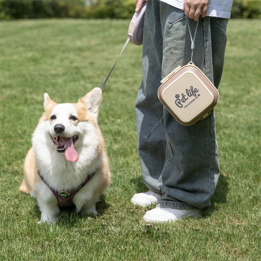 Madden Portable Double-Decker Dog & Cat Travel Bowl – Foldable