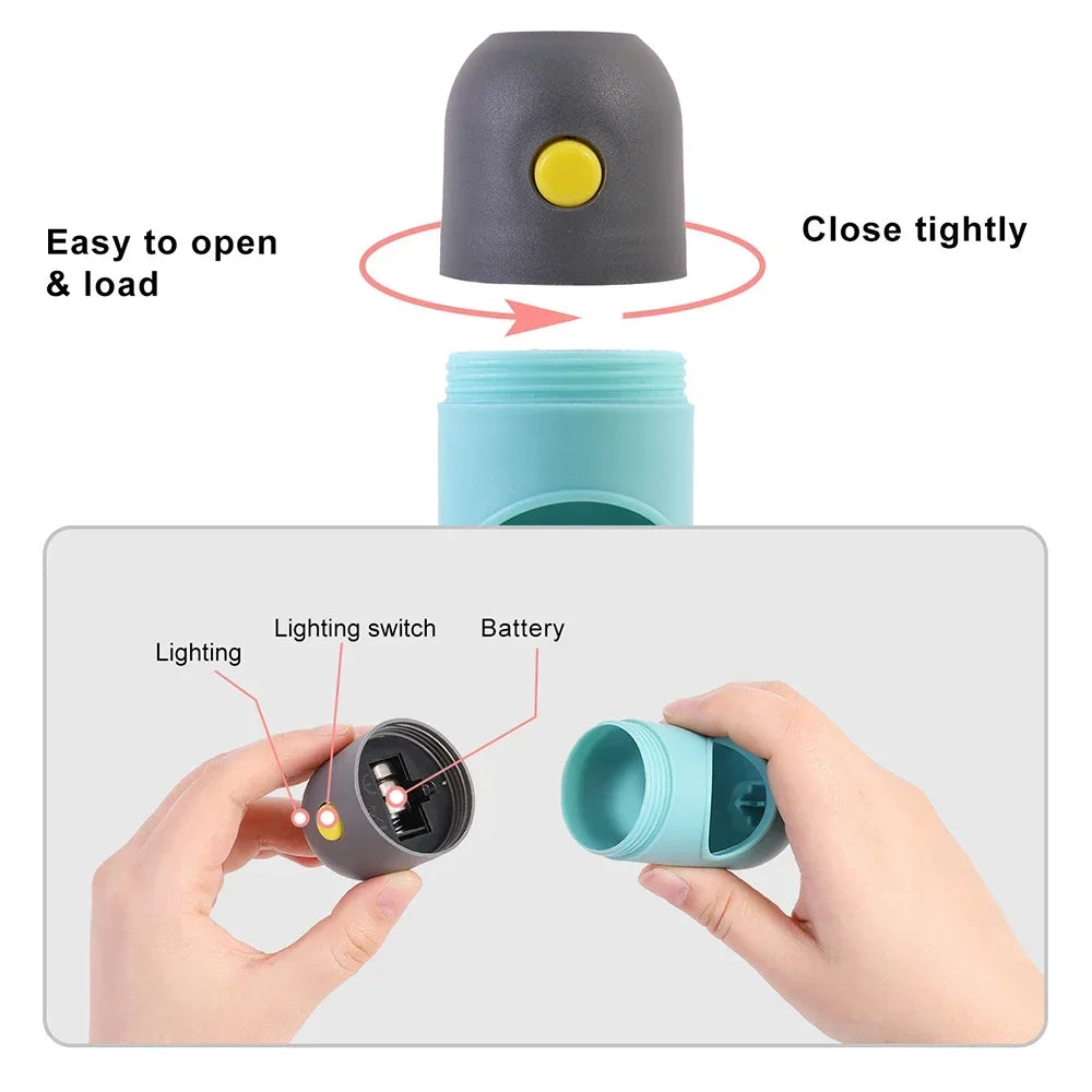LED Light Dog Poop Bag Dispenser + Degradable Waste Bags