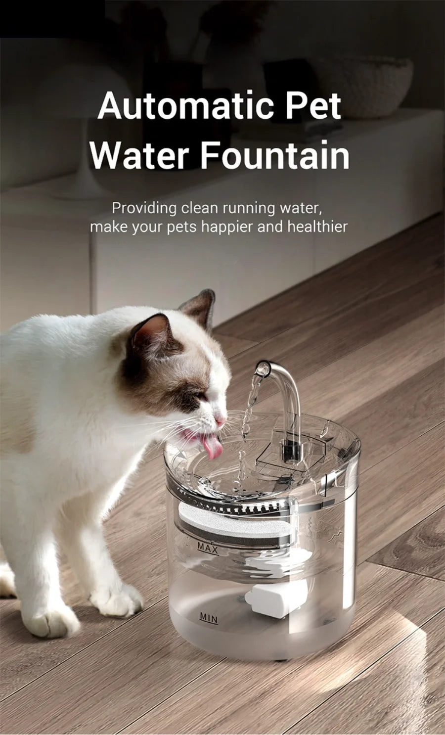 Automatic Pet Water Dispenser NZ | Sensor-Activated Circulating Fountain with Filter – PawNestn pet drinking water