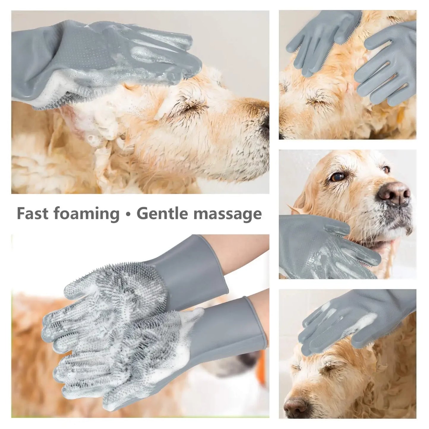 Pet Grooming Gloves – Gentle Bathing, Deshedding & Massage Mitt for Dogs, Cats & Rabbits