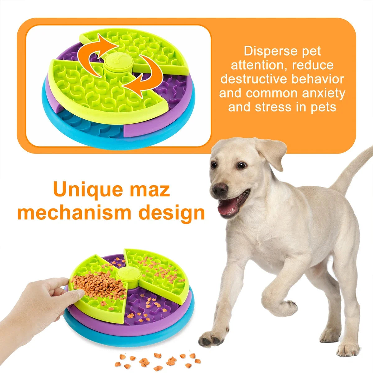 3-Layer Slow Food Bowl NZ | Interactive Puzzle Feeder for Dogs, Choke-Proof & Non-Slip – PawNest