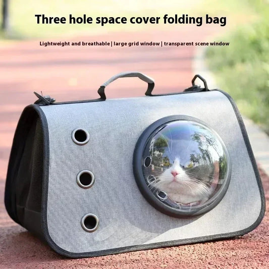 Portable Cat Travel Bag NZ | Transparent Foldable & Breathable Pet Backpack Carrier – PawNest