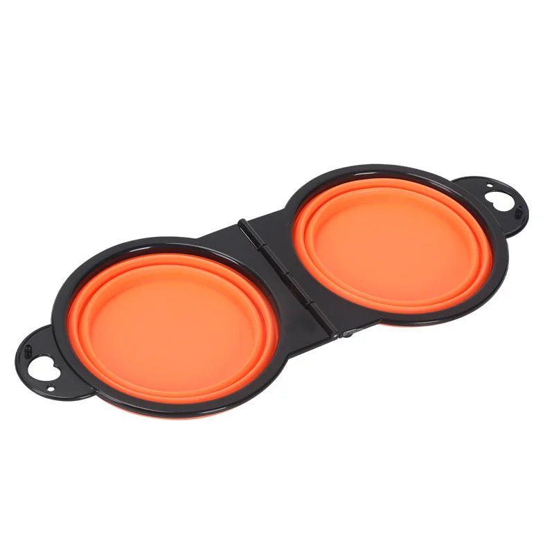 2-in-1 Expandable Silicone Collapsible Dog Bowl – Travel Dual Dish