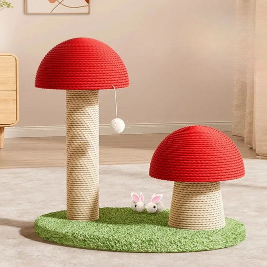 Mushroom Cat Scratching Tree NZ | Wear-Resistant Climbing Tower & Scratching Post for Kittens – PawNest