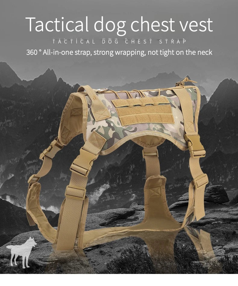 Tactical Dog Harness NZ | Military-Style Adjustable Training Vest for Small to Large Dogs – PawNest