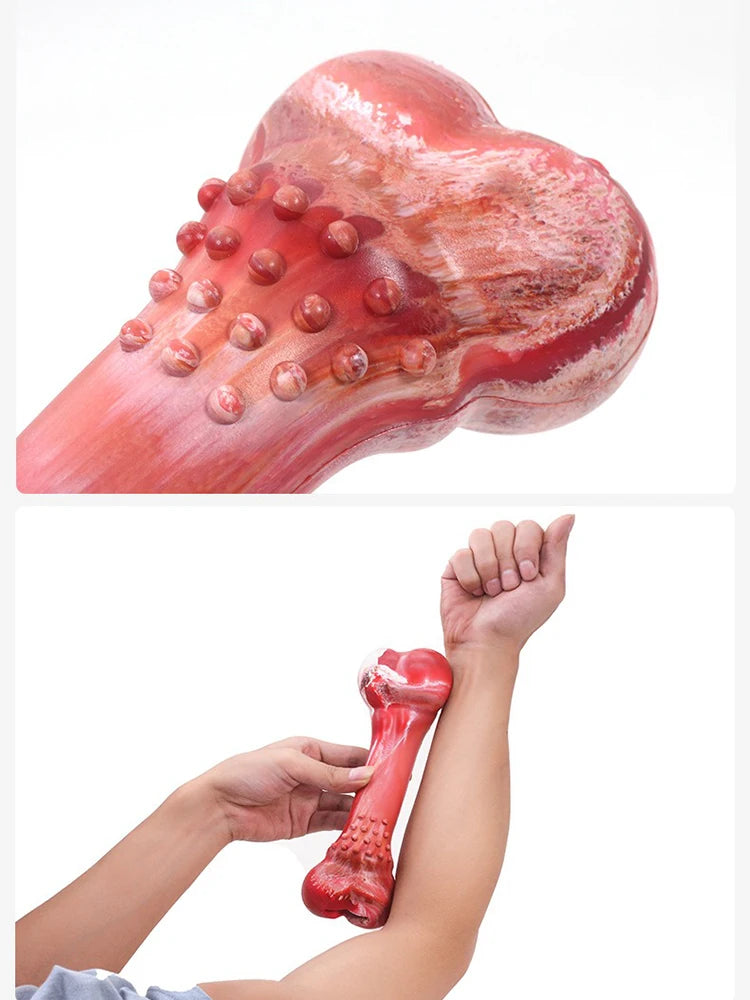 Funny Dog Chew Toy NZ | Realistic Bone-Shaped Rubber Toy with Food Holder & Toothbrush Cleaner – PawNest