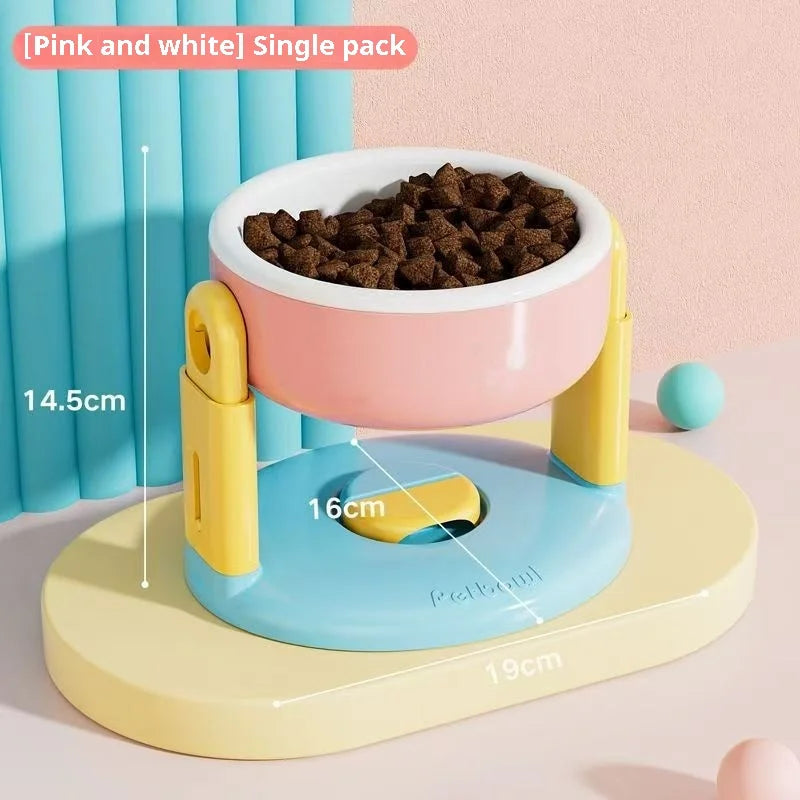 Adjustable Double Slow Feed Bowls NZ | Foldable Pet Feeder with 3 Heights for Different Sized Pets – PawNest