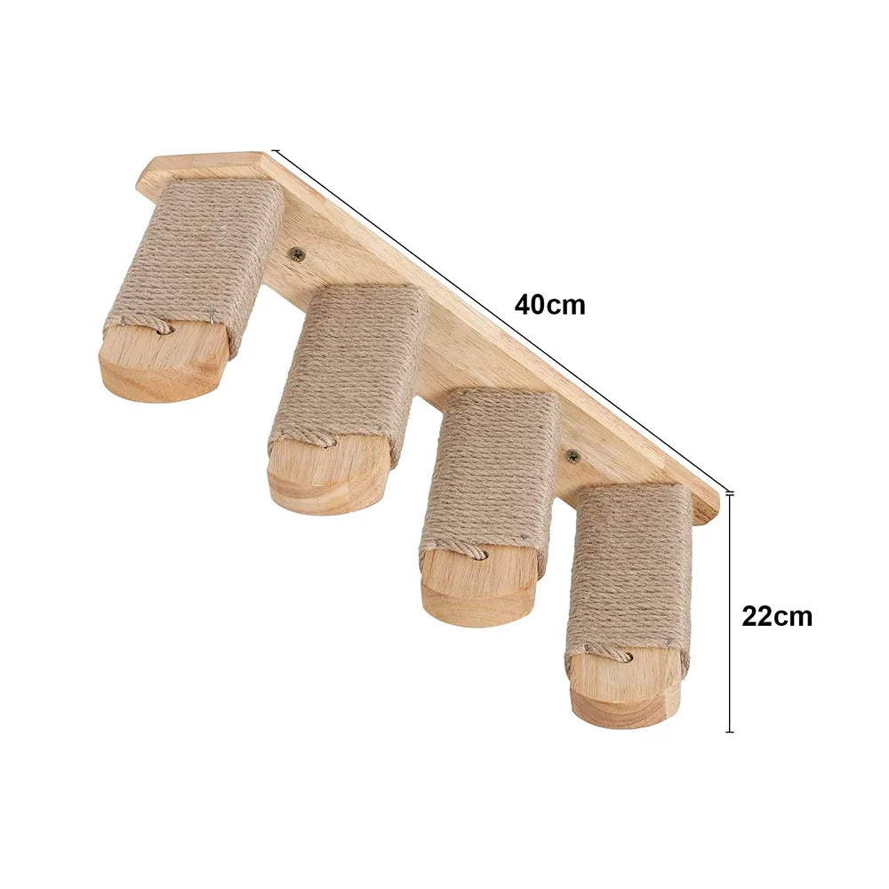 Cat Climbing Shelf Furniture NZ | Wall-Mounted Wooden Cat Shelves & Scratching Perches – PawNest