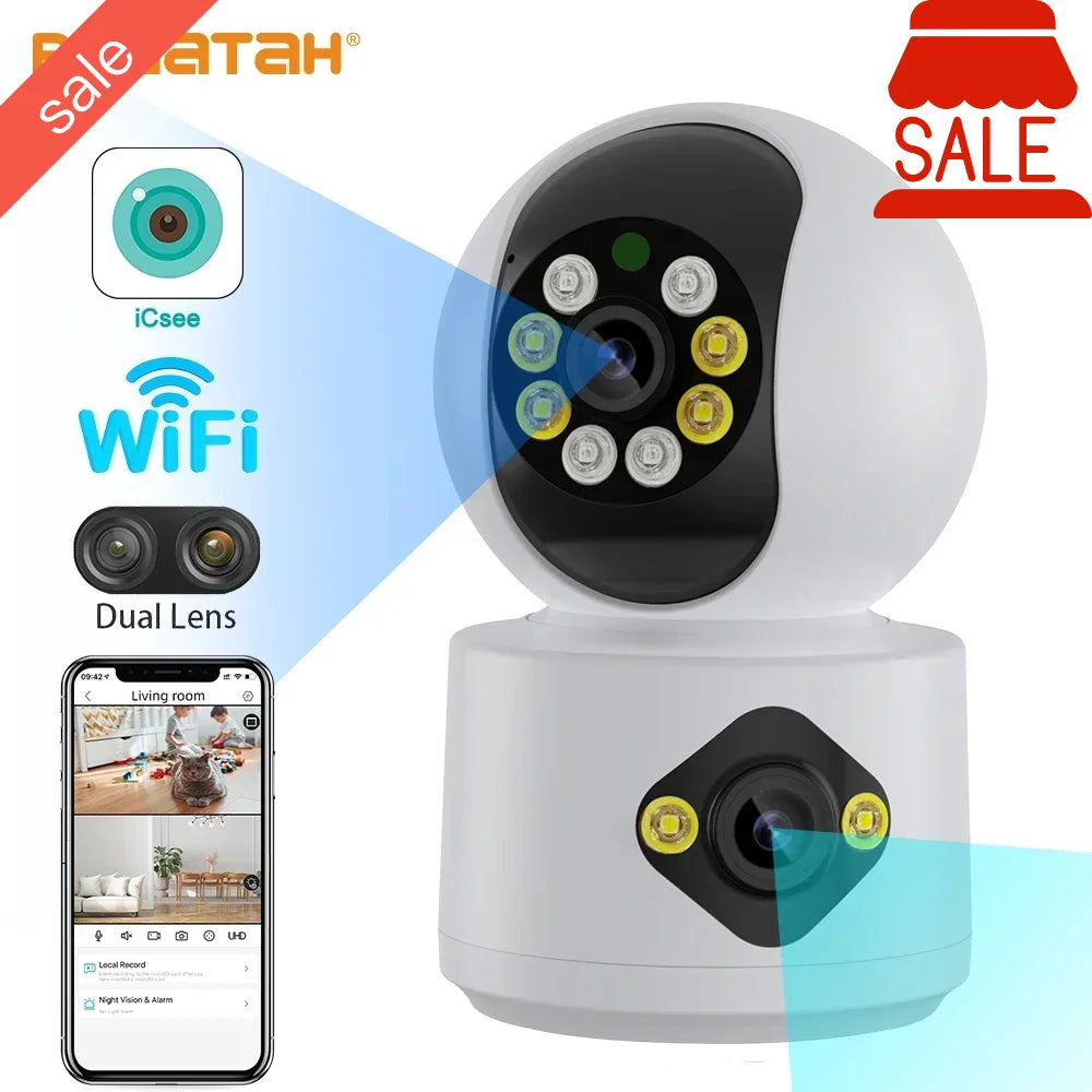 PEGATAH 4MP WiFi IP Camera – Dual Lens PTZ Baby & Pet Monitor