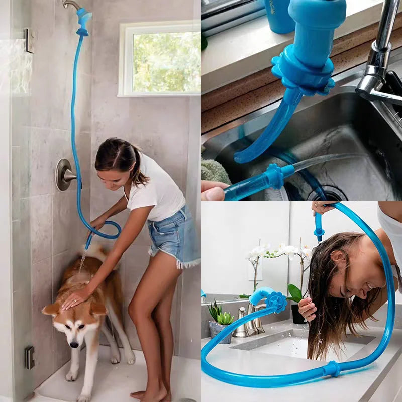 Flexible Silicone Pet Bath Hose – Dog Wash Faucet Sprayer
