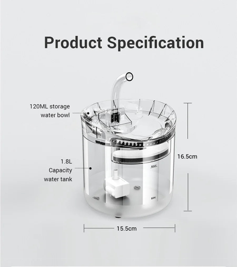 Automatic Pet Water Dispenser NZ | Sensor-Activated Circulating Fountain with Filter – PawNestn pet drinking water