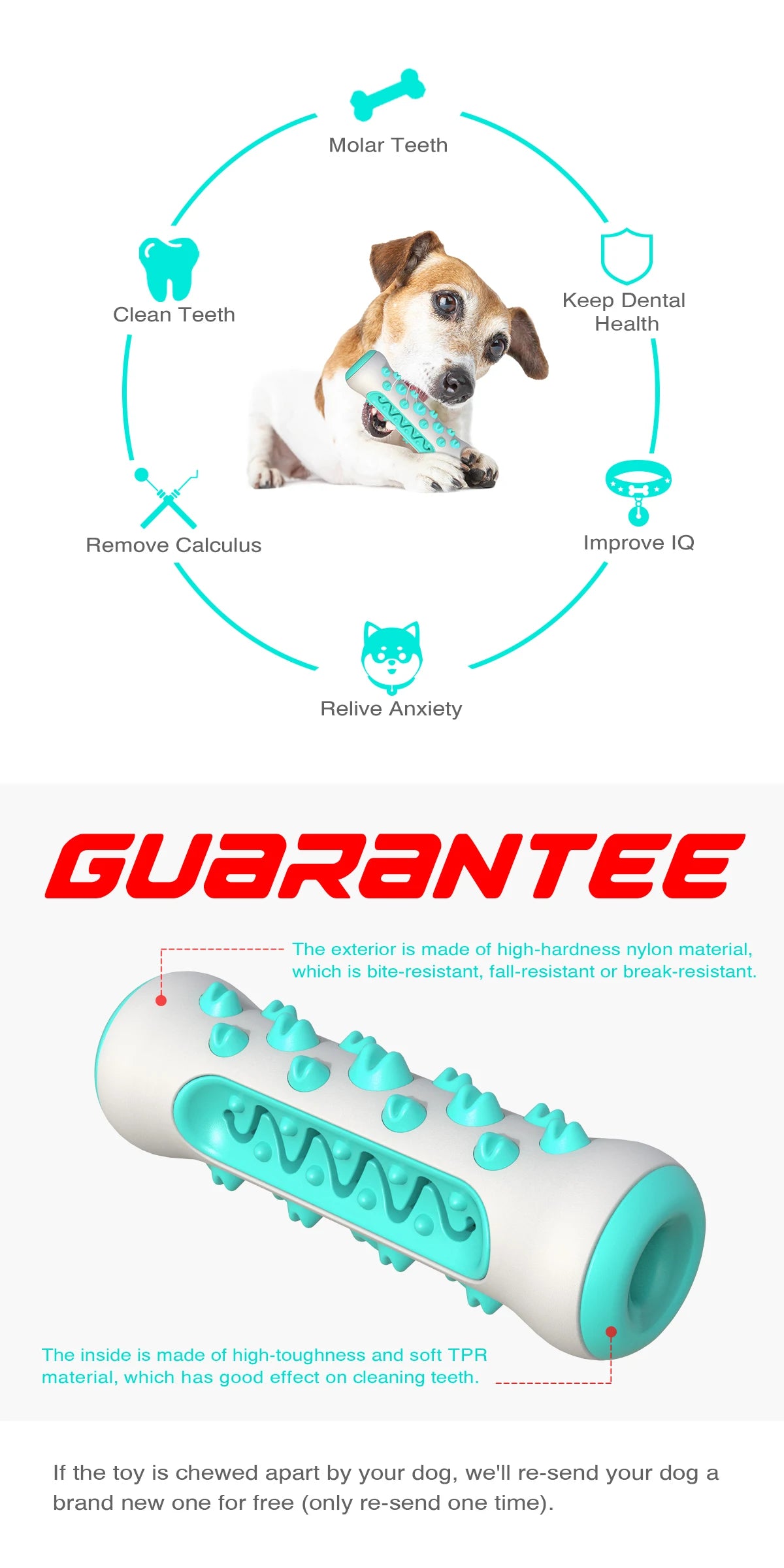 Dog Chew Toy & Treat Dispenser NZ | Interactive Teeth Cleaning Toy for Small & Large Dogs – PawNest