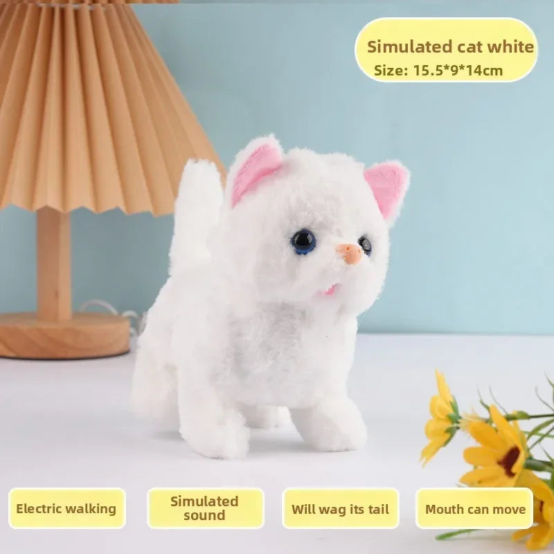 Electric Walking Plush Cat Toy – Interactive Moving Pet Toy NZ | PawNest