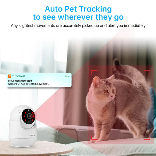 Tuya Smart Pet Camera 4K 8MP – WiFi, Night Vision, AI Alerts