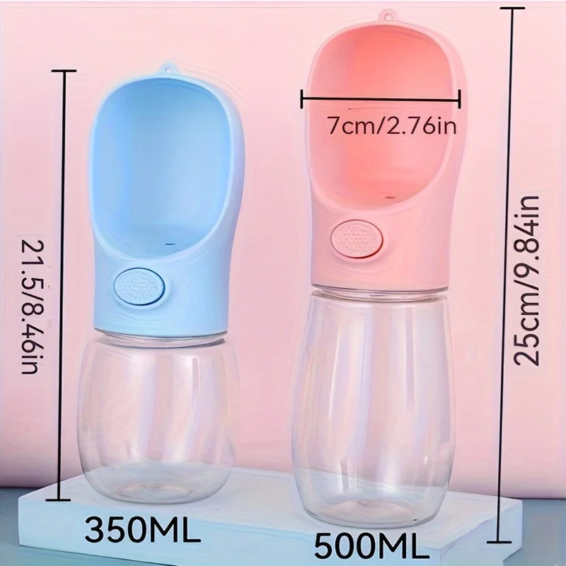 Portable Pet Water Bottle Dispenser 350ml/500ml – Leakproof Travel Drink Cup